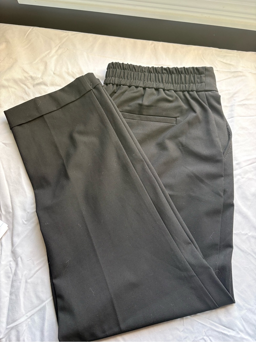 Rachel Zoe Black Elastic-Waist Dress Trousers